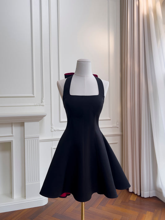 Delulu Bow-Tie Red-Bottom Mini Dress