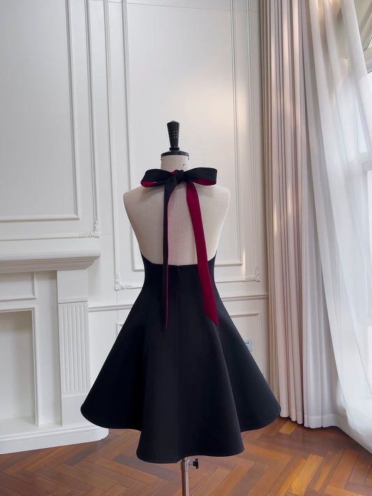 Delulu Bow-Tie Red-Bottom Mini Dress